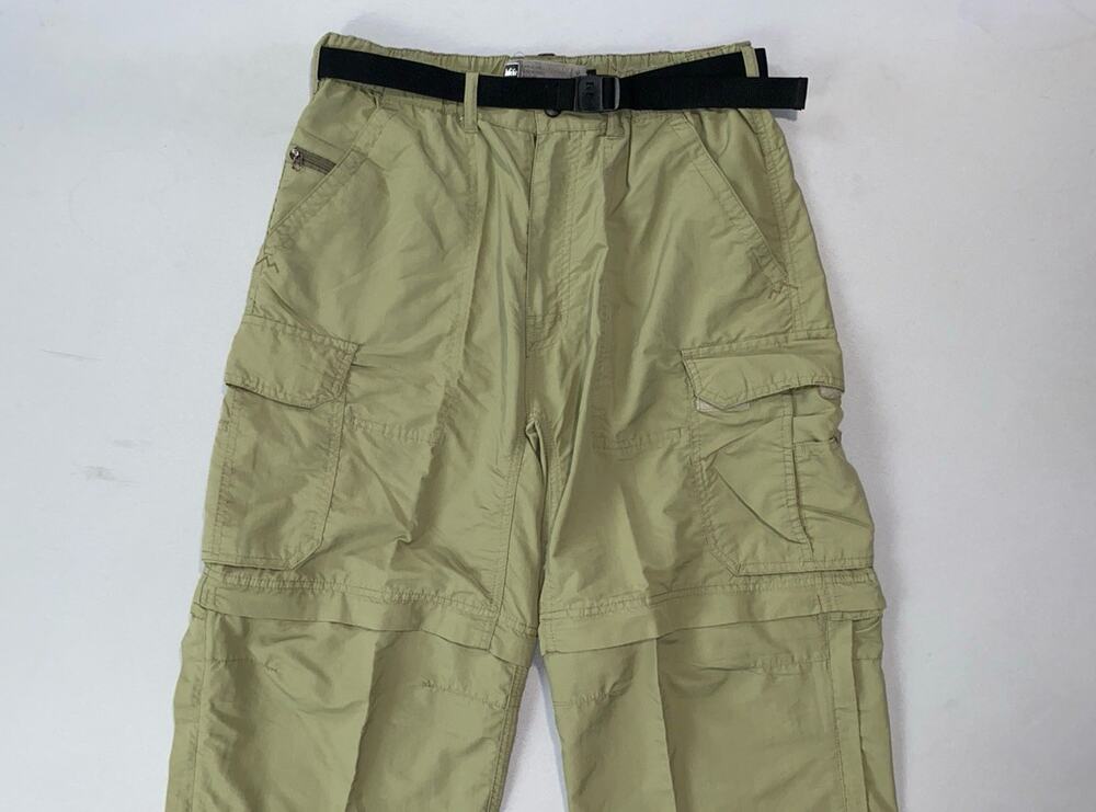 REI Vintage Relaxed Fit Flex Waist Belted Convertible Cargo Hiking Pants. MX30
